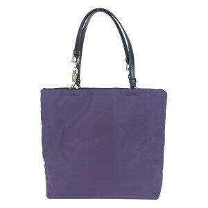 Prada tote bag plate logo triangular Tessuto nylon leather purple